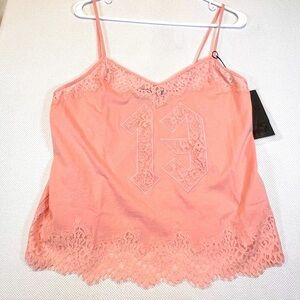 FENTY PUMA RHIANNA Pink Lace Trim Camisole Top, 13 NWT small